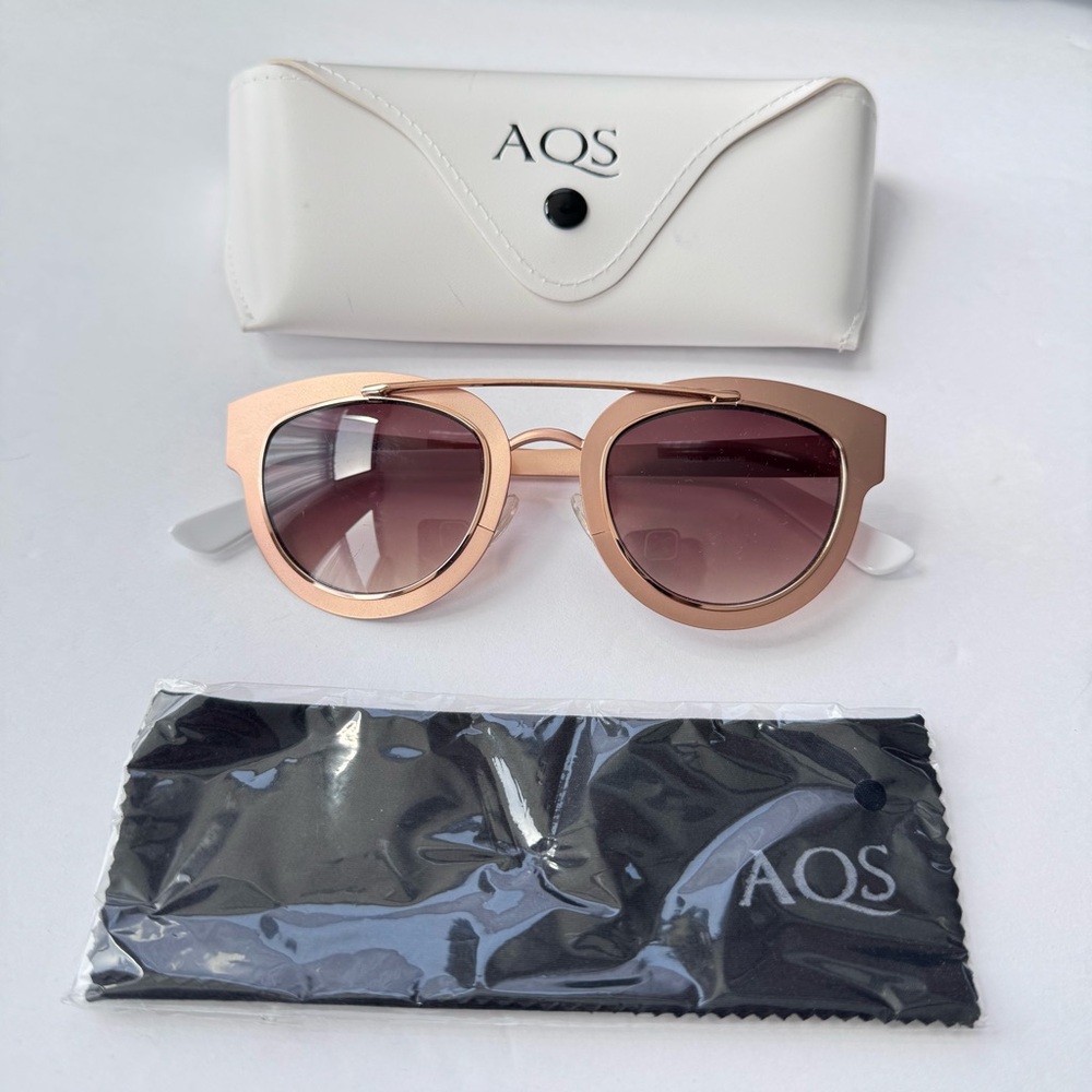 AQS Aquaswiss J003 49mm Jolene Matte Rose Gold and Brown Sunglasses EUC